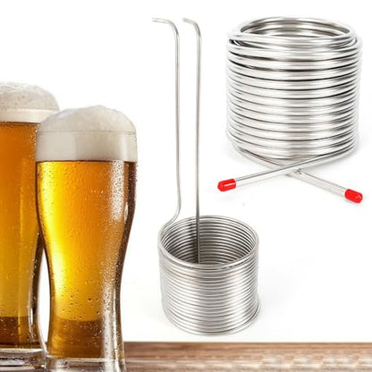 304 Stainless Steel Beer Cooling Coil Pipe, Double-Layer Wort Chiller for 12.7Qt Beer Fermenter, Brewing Equipmen