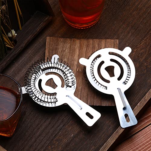 16 Pcs Bar Bartender Strainer Stainless Cocktail Strainers Steel Drink 5.5 in Silver Shaker Ice Bar Shelf for Hawthorne Bartenders Mixologists Drinking Water Filtering