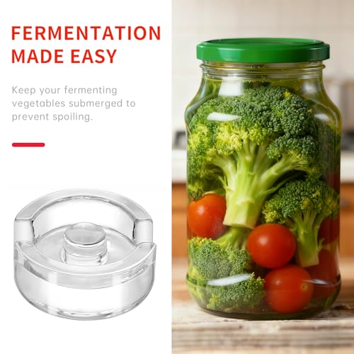 2Pcs Fermentation Glass Weights for Wide Mouth Jars - Pickle Bottles with Sealing Lids for Efficient Fermenting - Durable, Transparent Fermenting Lids and Weights for Sauerkraut (D Gap) - size: D Gap