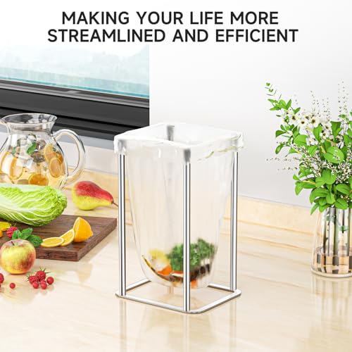 Water Bottle Drying Rack, Stainless Steel Bottle Dryer Rack, Baby Bottles Rack Dryer, Cup Drying Rack, Reusable Bag Drying Stand, Kitchen Stand Holder for Glass Bottles, Plastic Bag (Silver)