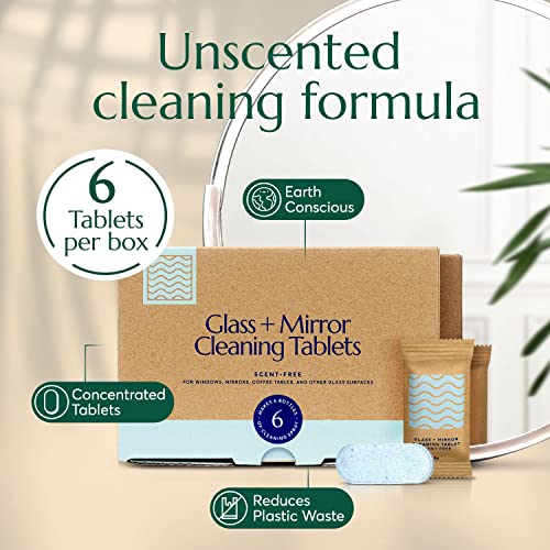CLEANOMIC Glass and Mirror Cleaning Tablets (6 Pack) - All-Purpose Multi-Surface Household Cleaner Tablets (Scent-Free) - size: 6 Count (Pack of 1)
