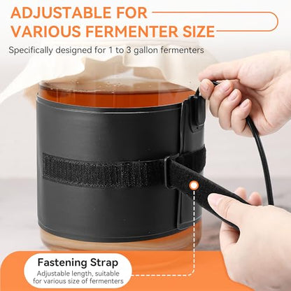 2 Pack Kombucha Heating Pad with Digital Temperature & Timer Kombucha Sourdough Carboy Starter Fermentation Heat Mat for 1-3 Gallon Vessels 2 in 1 Plug Home Brewing Essential