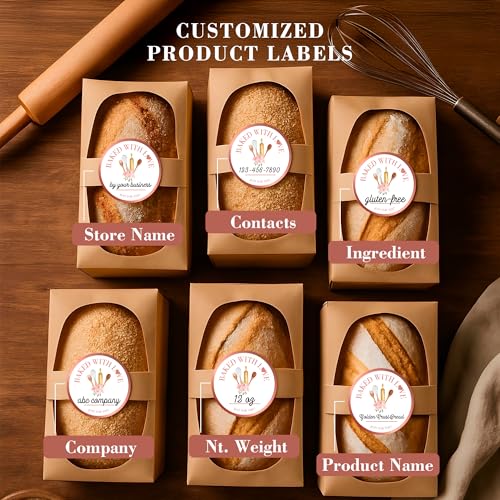 Mobiusea Creation Allergen Warning Stickers | 300 Round Food Allergy Stickers | 2" Waterproof & Writable Ingredient Label Adhesives with Selectable Allergen List for Bakery, Restaurant, Catering Use