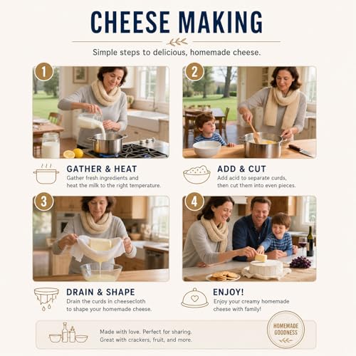 Cheese Cloths, 5 Pcs Organic Cheesecloth for Straining Cooking | 3 Sizes Reusable Cheese Cloth, Grade 100, Unbleached Cotton Muslin Cloth with Hemmed Edges, 36x36/20x20/15x15 Inch