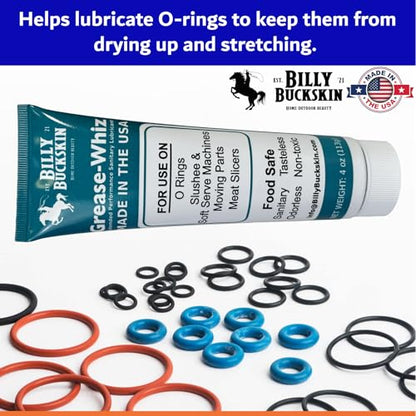 Grease-Whiz Food Grade Grease Lubricant (4oz, 4 Pack) - Food Grade Lube for Ice Cream Machine, Slushee Machine, Beer Kegs, Pools, O Rings - Lubricant for Commercial & Domestic Use by Billy Buckskin - size: 16oz