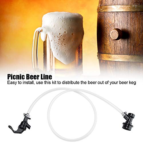 3.3ft Beer Hose, Beer Brewing Tubing with Ball Lock Disconnect and Party Tap for Corny Cornelius Keg Distribution Home Brewing Outdoor Parties