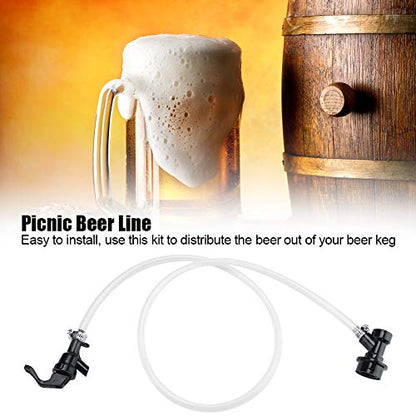 3.3ft Beer Hose, Beer Brewing Tubing with Ball Lock Disconnect and Party Tap for Corny Cornelius Keg Distribution Home Brewing Outdoor Parties