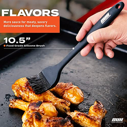 Flat Top Griddle Accessories Set for Blackstone and Camp Chef Griddle - Round Cast Iron Burger Bacon Press with 12 Inch Heavy Duty Round Basting Cover Melting Dome Lid & Basting Brush
