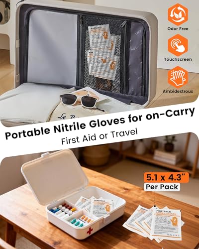 TREEGO Black Individually Wrapped Nitrile Gloves Bundle, Small, 110 Pairs Total, Disposable 5 Mil Latex Free Powder Free Gloves for BBQ, Food Prep, Outdoor Cooking, Catering, Cleaning & Everyday Use