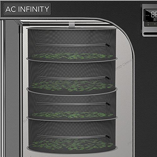 AC Infinity Herb Drying Rack, 4-Layer Hanging Mesh Net for Plants, Seeds, and Buds, 24" Diameter Fit in Grow Tents Closets Hydroponics - size: Large 4-Tier