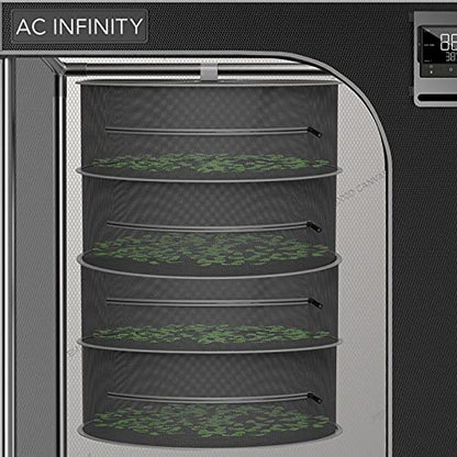 AC Infinity Herb Drying Rack, 4-Layer Hanging Mesh Net for Plants, Seeds, and Buds, 18" Diameter Fit in Grow Tents Closets Hydroponics - size: Small 4-Tier