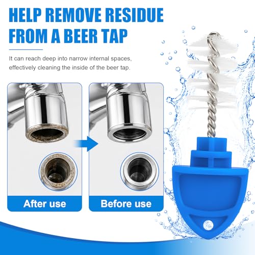 20 Pack Beer Tap Plug Brush, Reusable Draft Beer Faucet Cleaning Brush for Kegerator, Beer Tap Cleaning Brush for Bar, Brewery, Restaurant & Home Bar
