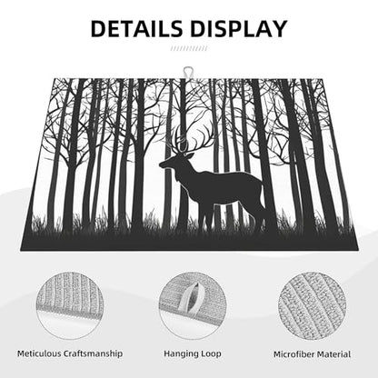 Deer Dish Drying Mat for Kitchen Counter Microfiber Super Absorbent Non-Slip Dish Drying Pad for Countertops Dishes Utensils Stylish Quick-Dry Machine Washable 18x24 Inch - color: Deer
