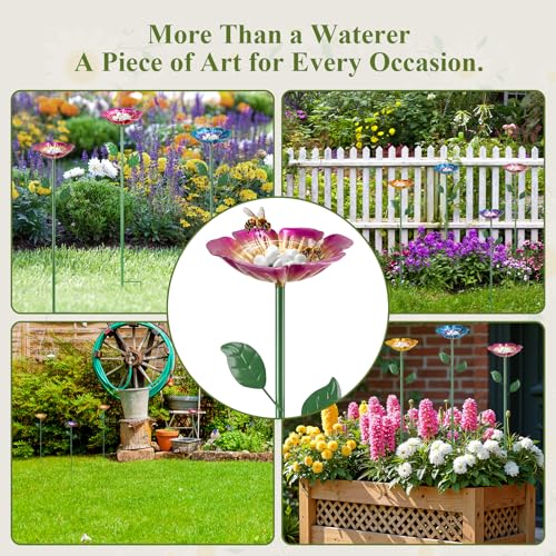 MYMULIKE Bee Watering Station for Garden, 4 Pack Bee Bath Cups for Garden Decor, Butterfly Feeder to Attract Pollinators as Watering Station