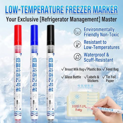 Multipurpose Cold Marker Freezer Pen Ideal for Clear Legible Writing on Various Packaging Materials Ice