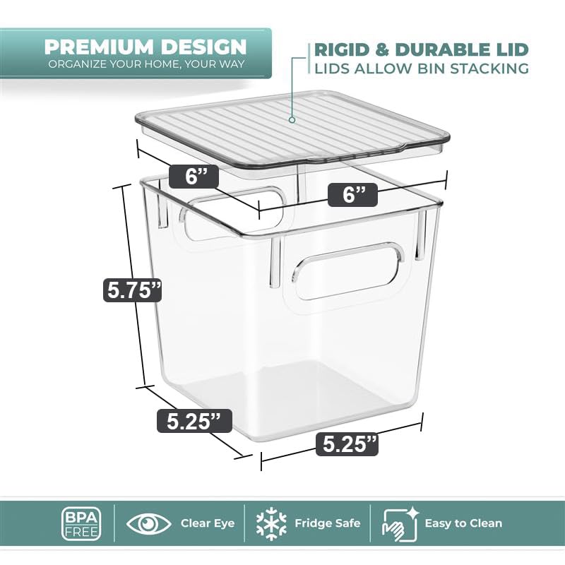 Sorbus Small Plastic Storage Bins - Kitchen Organization, Pantry & Refrigerator Bins (2 Pack) - size: Small, style: 2 Pack