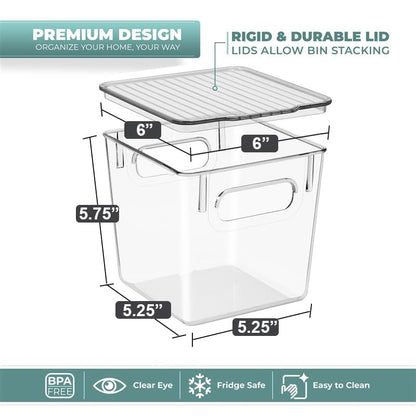 Sorbus Small Plastic Storage Bins - Kitchen Organization, Pantry & Refrigerator Bins (2 Pack) - size: Small, style: 2 Pack