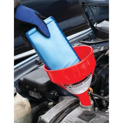 Performance Tool W54276 All Purpose 2 Quart Plastic Funnel with Straining Screen, Rugged and Corrosion Resistant, Capacity Indicated when Outlet is Blocked
