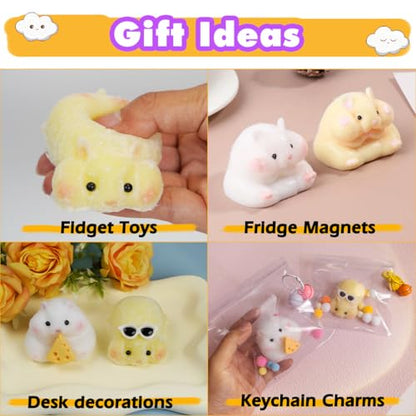FUNSHOWCASE Taba Squishy Maker 2 Hamster Silicone Molds+Gel+Kits Fufu Squish Making Pack - color: 2 hamster