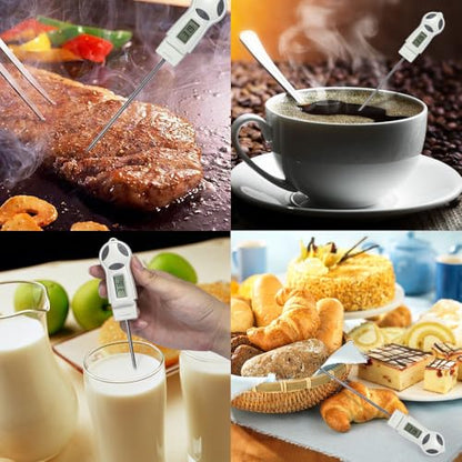 allsun Digital Meat Thermometer with Stainless Steel Probe, High Precision °C/°F Cooking Thermometer for Kitchen, Food & Home Use