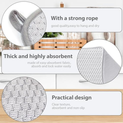 3 Pcs Extra Large Size Dish Drying Mat,Absorbent Microfiber Dishes Drainer Mats,30×24" Inch Pads for Kitchen Counter,Coffee,Rack,Under Sink,Light Gray - size: 3PCS 30×24 inch