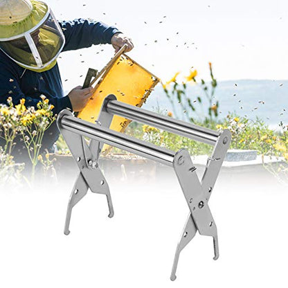 Beekeeping Frame Gripper, Stainless Steel Frame Gripper Frame Grip Holder Bee Frame Holder Beehive Frame Gripper with Wooden Handle Beekeeping Tools
