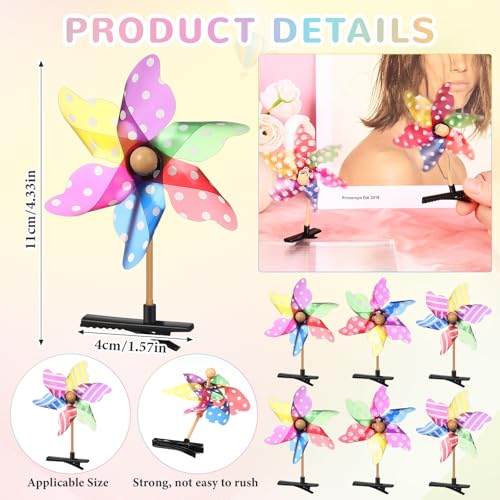 30 Pcs Bean Sprout Hair Clips Rave Mixed Style Plant Hairpins Hair Accessories for Party Irish(Windmill) - style: Windmill