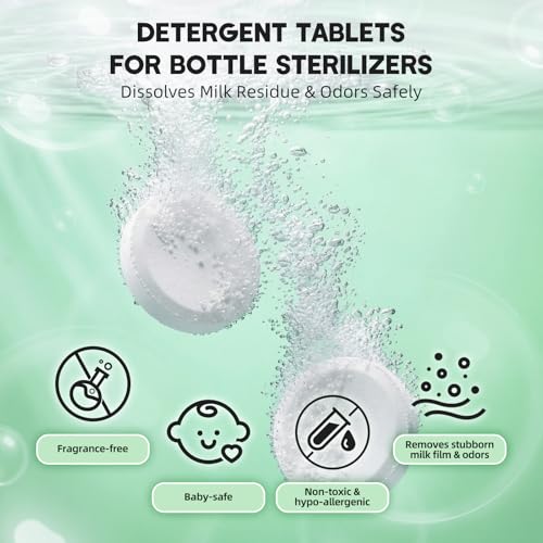 Descaling Tablets for Bottle Washer, 24 Count – Universal Fit Most Bottle Washer Models – Effective for Removing Milk & Limescale, Works with Washer, Warmer, Sterilizer & Formula Maker - size: 24 Count