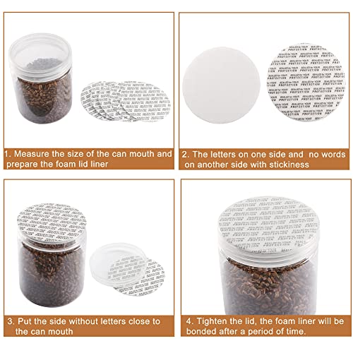 PATIKIL 70mm/2.76" Foam Lid Liner, 50Pack PS Foam Resistant Tamper Pressure Sensitive Seal for Bottle Cap Liners Seals, White - size: 70mm