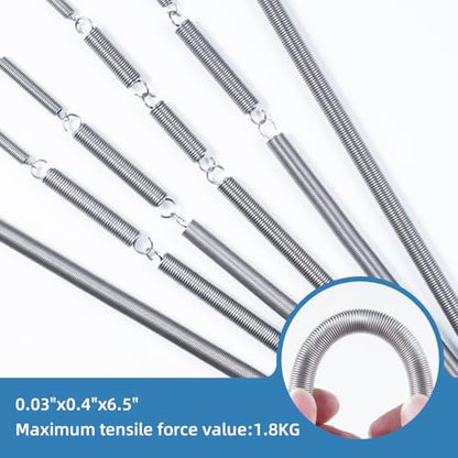 6pcs Extension Springs,0.03"x0.4"x6.5" 304 Stainless Steel Extension Springs with Hook Ends 6.5inch - size: 0.03"x0.4"x6.5"