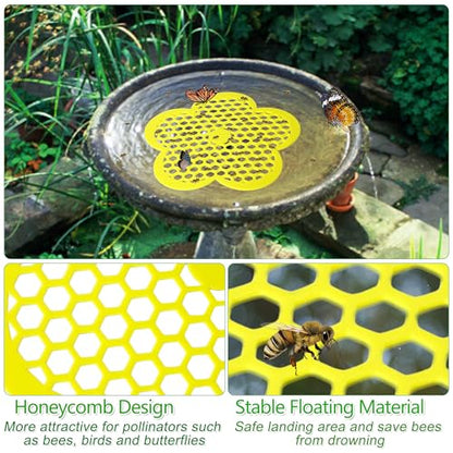 4PCS Bee Watering Station for Garden, 8.66 Inch Flower Floating Bee Island | EVA Foam Butterfly Bee Water Feeder, Floating Bee Waterer Station, Bee Hydration for Bird Bath, Pond, Patio, Outdoor Garden