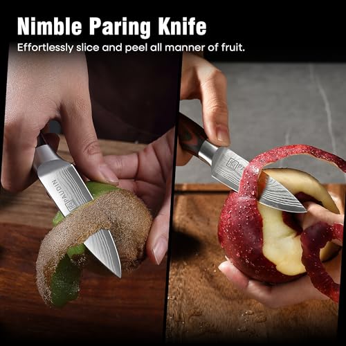 PAUDIN Paring Knife, 3.5 Inch Fruit Knife, High Carbon 5Cr15Mov Stainless Steel Forged Paring Knife, Ultra Sharp Small Kitchen Knife, Ergonomic Wooden Handle with Elegant Gift Box - style: 3.5'' Paring Knife