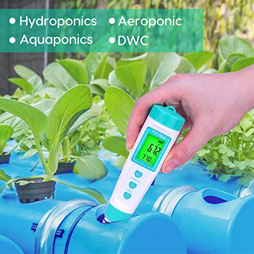 YINMIK Digital pH Meter with Extra Replaceable Probe, Pocket pH Tester for Hydroponics, Accurate Water Tester for Swimming Pool Hot Tub Aquariums Home Wine Brewing - color: White