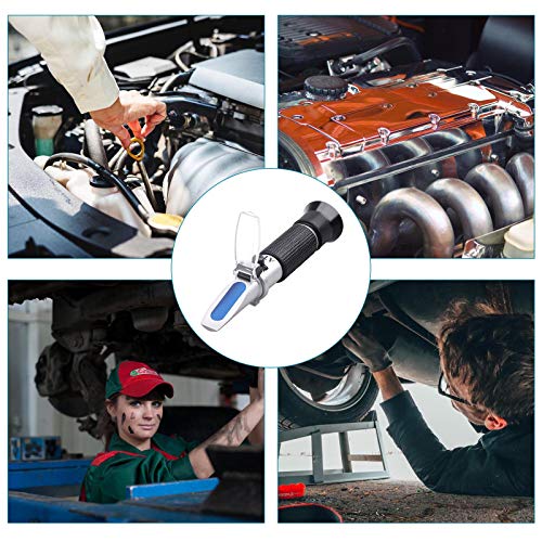 Antifreeze Refractometer - 3-in-1 Coolant Tester for Checking Freezing Point, Concentration of Ethylene Glycol or Propylene Based Automobile Antifreeze Coolant and Battery Acid Condition
