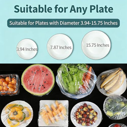 Reusable Elastic Bowl Covers - Plastic Wrap for Food, for Bread Proofing, efrigerator Storage & Shower Cap(100 Pcs)