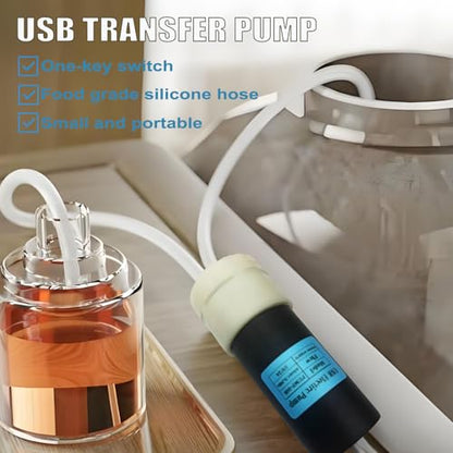 Wine Siphon Pump, Food Grade Auto Siphon Self Priming USB Electric Transfer Pump for Bottling Home Brew Wine, Beer, Kombucha, Mini Water Transfer Pump Kit, 2L/Min, No Mess Leak, Low Noise - color: Black