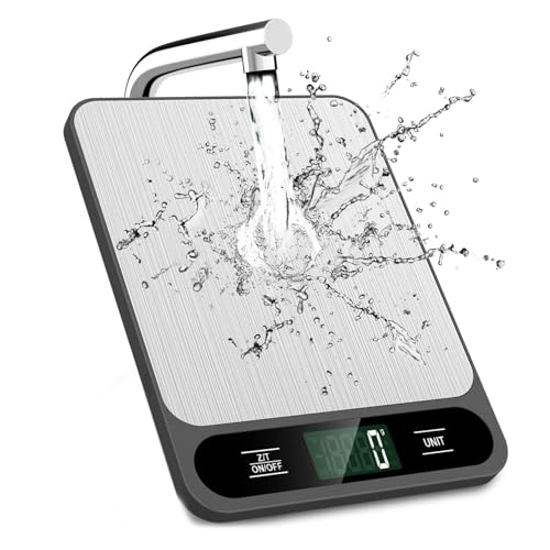 Food Scale, 10kg/22lb Digital Kitchen Scale Weight Grams and Ounces for Baking Cooking Coffee Package Postage, LCD Display, Easy Clean Stainless Steel(No Battery Included)
