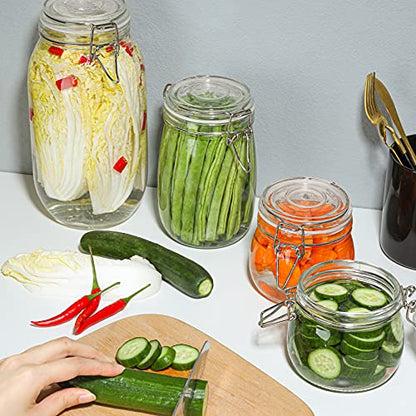 ComSaf 6-Pack 17oz Short Glass Jars for Drawers, Small Airtight Food Canisters for Spices, Nuts & Kids Snacks, Pint Sized Canning Jar Set for Jams, Pickles & Pantry Organization - size: 17oz*6