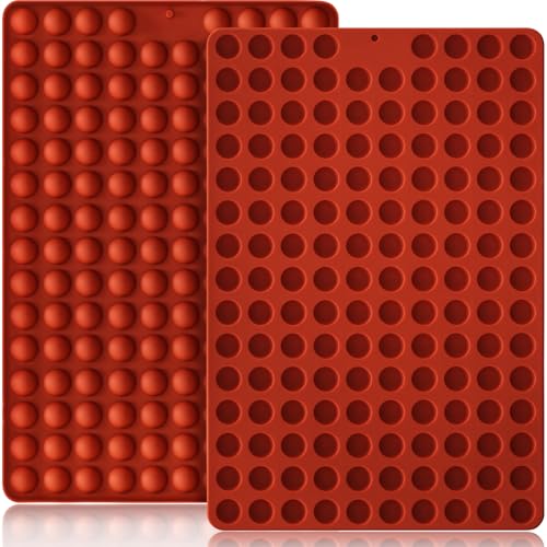 HKNMTT Mini Semi Sphere Shape Molds Silicone, 2x148 Cavities Round Baking Moulds for Dog Treats Snack Candy Chocolate Chip Cookie Wax Yogurt Melts, Oven Safe Small Half Ball Pellet Sheets - style: Mini Semi Sphere 2PCS