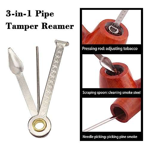 WAFJAMF Multifunctional Pipe Cleaning Kit,50 Pieces of Cleaning Strip 1 Pcs 3-in-1 Pipe Tamper Reamer and 5 Pcs Straw Brush - color: Pipe Cleaning Kit-56pcs