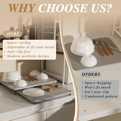 VERIFOST 2pcs Large Stone Drying Mat for Kitchen Counter, Quick Drying Matt Kitchen Counter, Large Drying Stone for Kitchen Counter, Diatomaceous Earth Dish Drying Mat, Moonlight Gray - color: Moonlight Gray