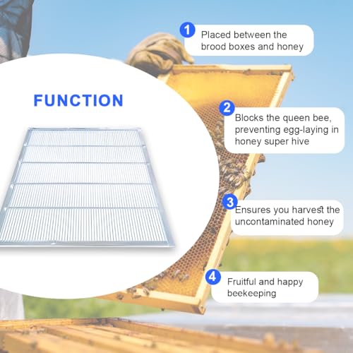 BEEXTM Queen Excluder Beekeeping Queen Excluders for 10 Frame Bee Hive Metal Queen Bee Excluder Metal Queen Excluder for Beehive (2-Pack) - size: 2 Pack 10 Frame