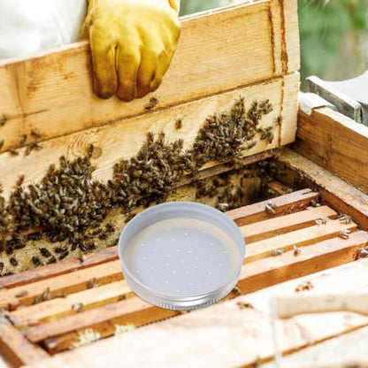 KALLORY 6Pcs Bee Watering Station and Beehive Entrance Feeder Set for Beekeepers, Outdoor Garden Water Feeder with Sturdy Caps, Watering Supplies for Traditional Hive Beekeeping