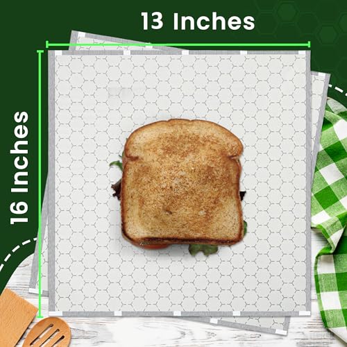 Extra Large - (500 Sheets) - Foil Sandwich Wrap Sheets With Foil Backing - Burrito Wrappers Sandwich Paper Wrap - Food Wrapping Deli Wraps - 13 x 16 Inches - size: 500 Large Sheets