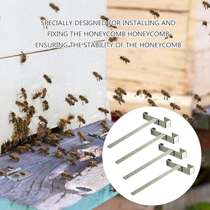 4Pcs Bees Hives Frame Holder Stainless Steel Bees Hives Frame Perch Full Frame Capacity Beekeeping Frame