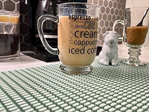 Highball & Chaser Premium Bar Mat 18in x 12in 1cm Thick Durable and Stylish Service Bar Mat for Spills, Coffee, Bars, Restaurants and Counter Top Dish Drying Mat, Glass Drying Mat (1 Pack, Mint Green) - color: Mint Green, size: 1 Pack