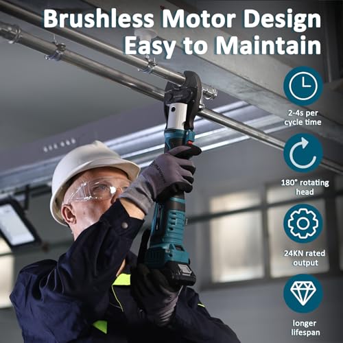 ZUPPER Compact Press Tool Kit for 1/2"to 1-1/4" Copper Pipes | Compatible with Propress 18V Electric Pipe Crimping Tool Brushless Motor 2pcs 2Ah Battery - size: 4 Jaws 1/2" to 1-1/4" fit MP2430