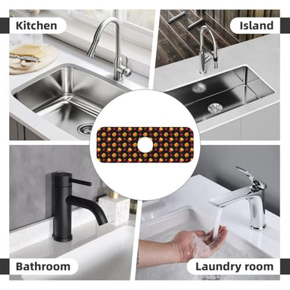 Fries Cheeseburger Heart Faucet Mat For Kitchen Sink, Absorbent Countertop Protector, Quick Dry Sink Splash Guard Pad, Waterproof Draining Mat 15" X 5.5" - color: Style 3