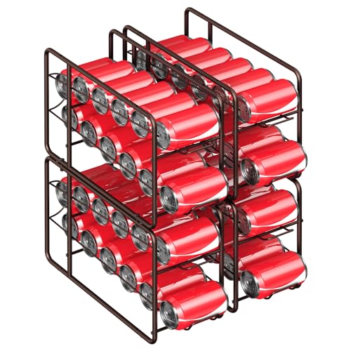 MOOACE 4 Pack Can Dispenser Rack, Stackable Can Storage Organizer Holder for Canned Food Kitchen Cabinet Pantry Countertop, Bronze - color: Bronze