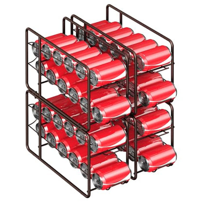 MOOACE 4 Pack Can Dispenser Rack, Stackable Can Storage Organizer Holder for Canned Food Kitchen Cabinet Pantry Countertop, Bronze - color: Bronze